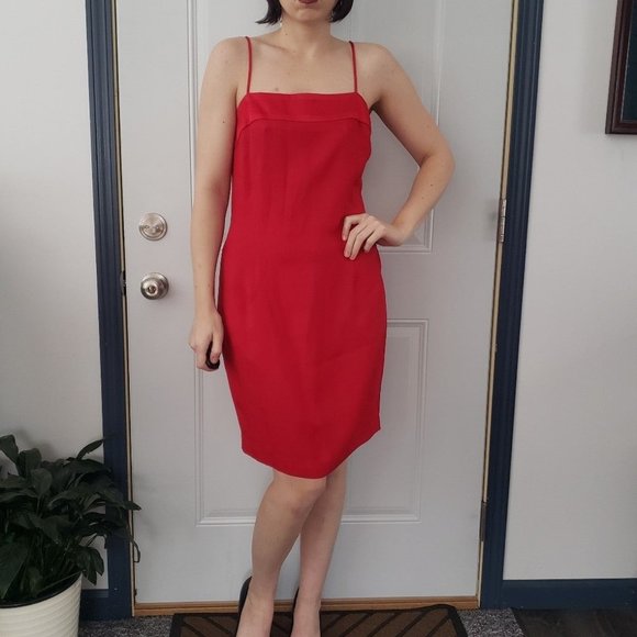 90s Red Party Dress‎ with Jacket - Picture 1 of 7